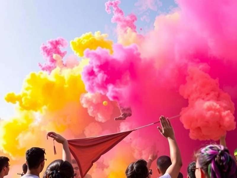 Holi Colors Carnival gameplay screenshot with characters throwing colors