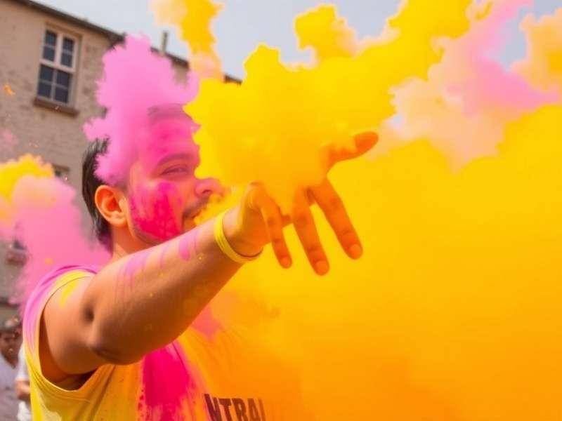 Holi Colors Carnival game banner showing vibrant colors and festival celebrations